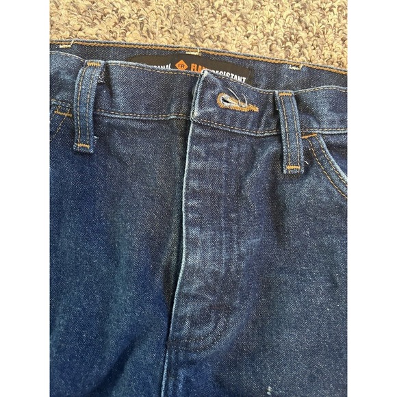 Wrangler Mens Jeans 13 Original FR Flame Resistant Straight Leg Dark Wash 30x30 - Picture 5 of 11